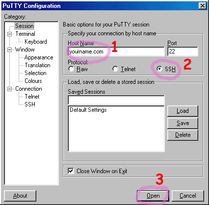 Putty Configuration